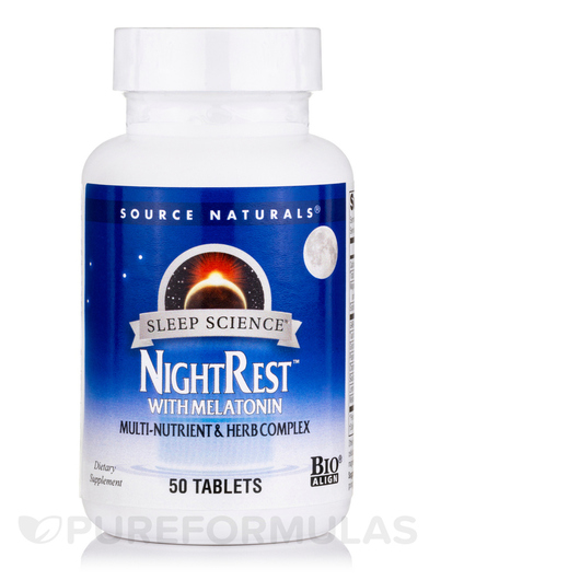 Основное фото товара НайтРест и Мелатонин, NightRest With Melatonin, 50 таблеток