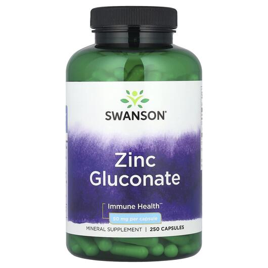 Основное фото товара Swanson, Цинк Глюконат, Zinc Gluconate 50 mg, 250 капсул
