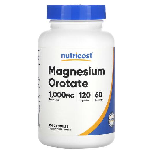 Основное фото товара Nutricost, Магний Оротат, Magnesium Orotate 500 mg, 120 капсул