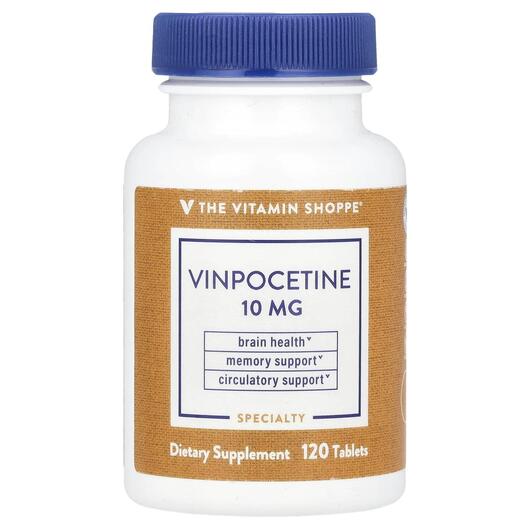 Основное фото товара TheVitaminShoppe, Винпоцетин, Vinpocetine 10 mg, 120 таблеток