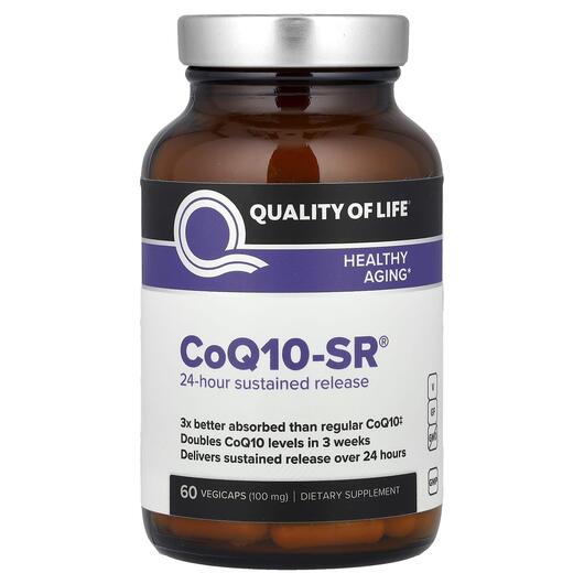 Основне фото товара Quality of Life, CoQ10-SR 100 mg, Коензим CoQ10, 60 капсул
