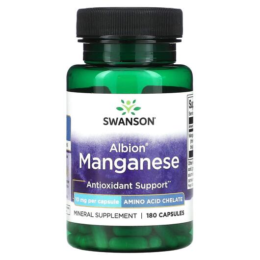 Основное фото товара Swanson, Марганец, Albion Manganese 10 mg, 180 капсул