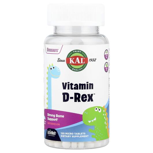 Основное фото товара KAL, Витамин D3 600 МЕ, Vitamin D-Rex Watermelon, 120 таблеток