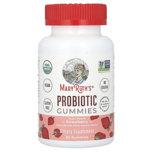 Основное фото товара MaryRuth's, Пробиотики, Probiotic Gummies Strawberry, 60 таб