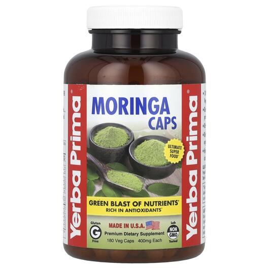 Основное фото товара Yerba Prima, Моринга, Moringa Caps, 180 капсул