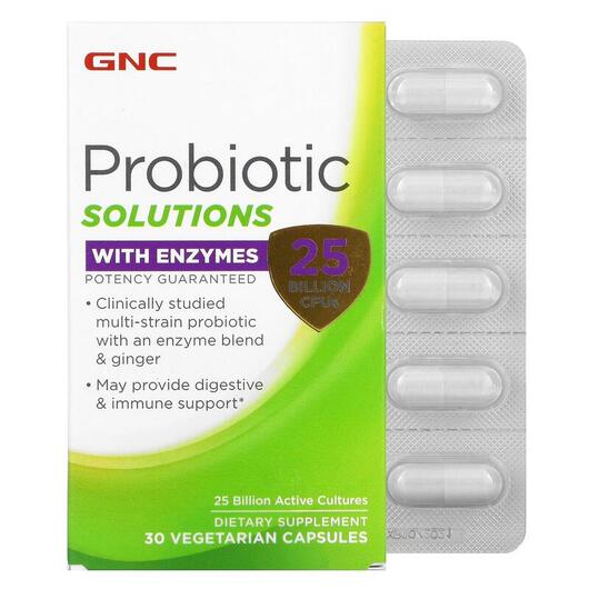 Основное фото товара Probiotic Solutions with Enzymes 25 Billion, Пробиотики, 30 капсу
