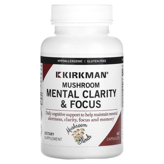 Основное фото товара Kirkman, Грибы, Mushroom Mental Clarity & Focus, 60 капсул