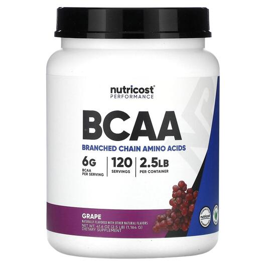 Основное фото товара Nutricost, БЦАА, Performance BCAA Grape, 1164 г