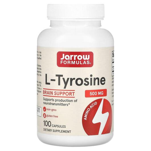 Основное фото товара Jarrow Formulas, L-Тирозин 500 мг, L-Tyrosine 500 mg, 100 капсул