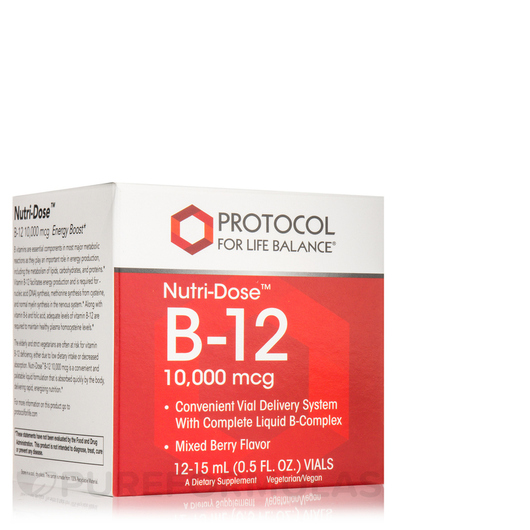 Основное фото товара Nutri-Dose B-12 10000 mcg Mixed Berry, Витамин B12 Кобаламин, 12-
