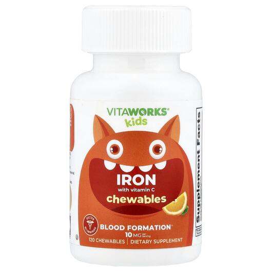 Основное фото товара VitaWorks, Железо, Kids Iron With Vitamin C Orange, 120 таблеток