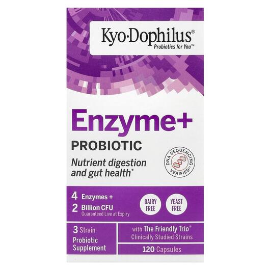 Основное фото товара Kyolic, Ферменты, Enzyme+ Probiotic, 120 капсул