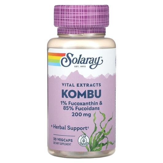 Основное фото товара Solaray, Травяные добавки, Vital Extracts Kombu 200 mg, 30 капсул