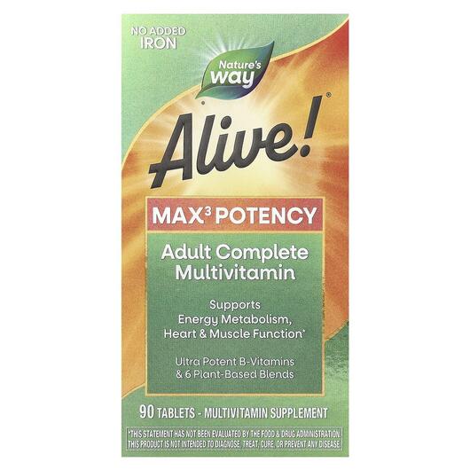 Основное фото товара Nature's Way, Витамины, Max3 Potency, 90 таблеток