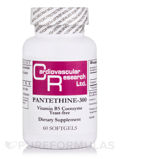 Основное фото товара Витамин B5 Пантотеновая кислота, Pantethine 300 mg, 60 капсул