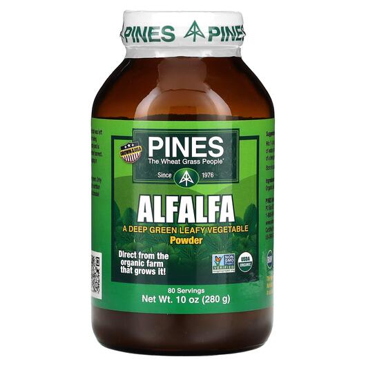 Основное фото товара Pines International, Люцерна, Alfalfa Powder, 280 г