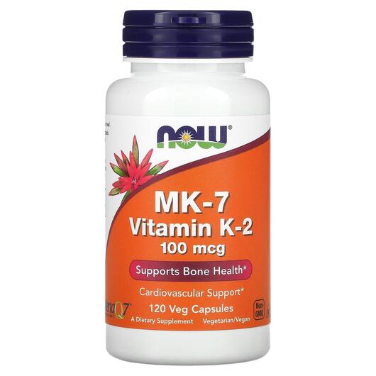 Основное фото товара NOW, MK-7 / К-2 100 мкг, MK-7 Vitamin K-2 100 mcg, 120 капсул
