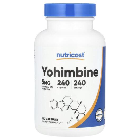 Основное фото товара Nutricost, Йохимбе, Yohimbine 5 mg, 240 капсул