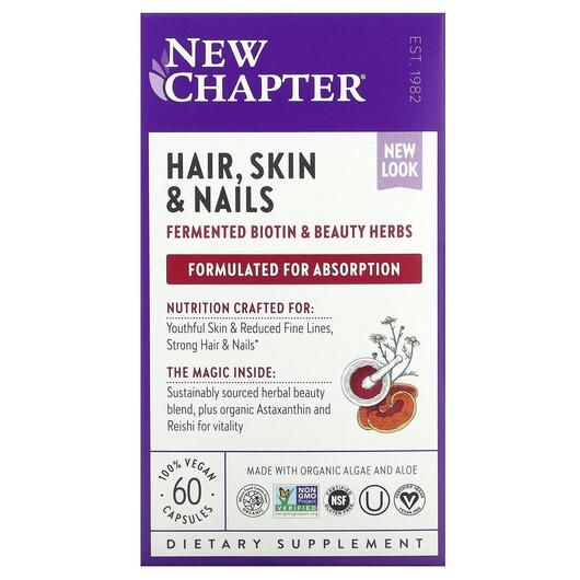 Основное фото товара New Chapter, Кожа ногти волосы, Hair Skin & Nails, 60 капсул