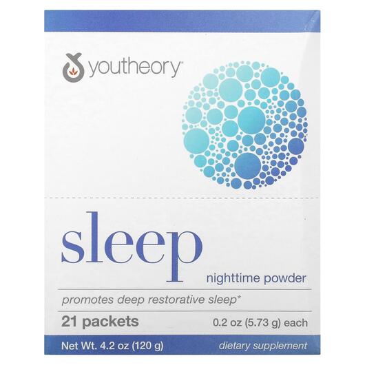 Основное фото товара Youtheory, Поддержка сна, Sleep Nighttime Powder, 21 шт