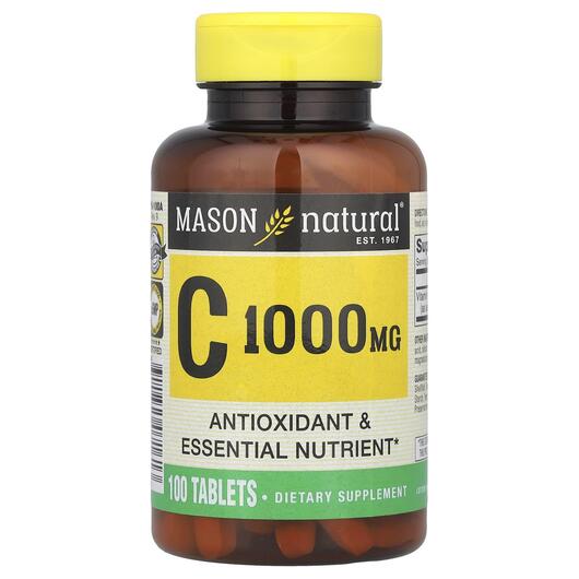Основное фото товара Mason, витамин С 1000 мг, Vitamin C 1000 mg 100, 100 таблеток