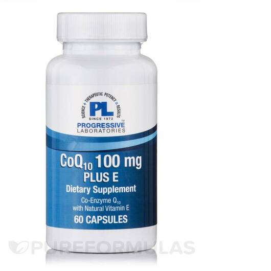 Основное фото товара Progressive Labs, Коэнзим CoQ10, CoQ10 100 mg Plus E, 60 капсул