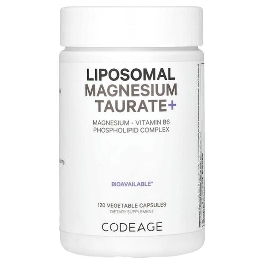 Основное фото товара CodeAge, Магний Таурат, Liposomal Magnesium Taurate+, 120 капсул