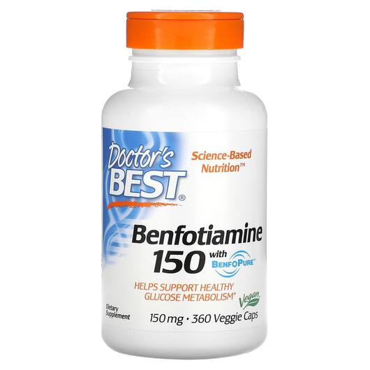 Основное фото товара Doctor's Best, Бенфотиамин, Benfotiamine 150 mg, 360 капсул