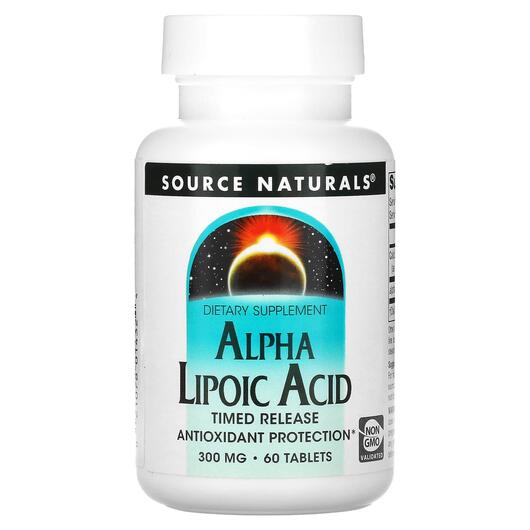 Основное фото товара Alpha Lipoic Acid Timed Release 300 mg, Альфа-липоевая, 60 таблет