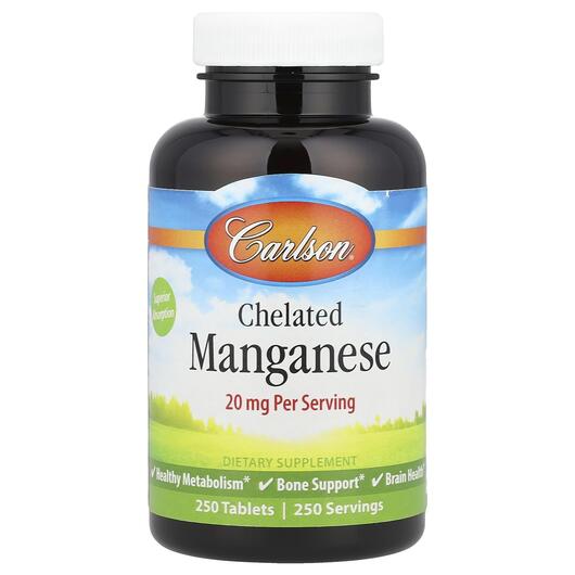 Основное фото товара Chelated Manganese 20, Хелатированный марганец 20 мг, 250 таблето