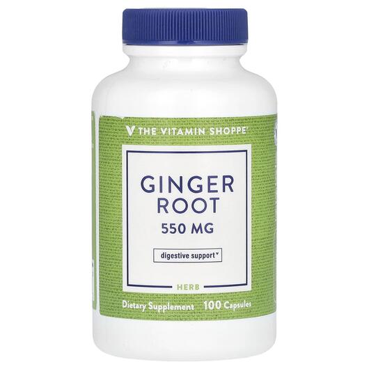 Основное фото товара TheVitaminShoppe, Корень Имбиря, Ginger Root 550 mg, 100 капсул