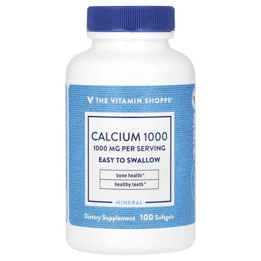 Основне фото товара TheVitaminShoppe, Calcium 1000 1000 mg, Кальцій, 100 капсул