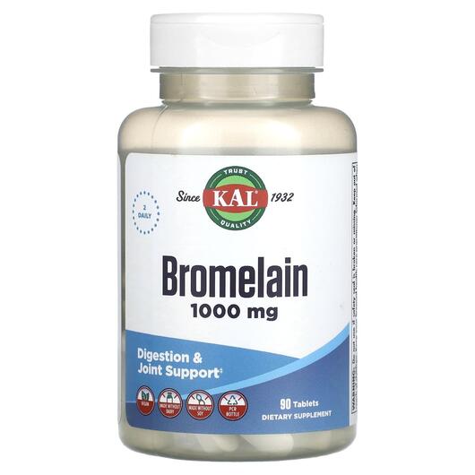 Основное фото товара KAL, Бромелайн, Bromelain 1000 mg, 90 таблеток