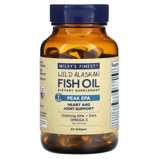 Основное фото товара ЭПК, Wild Alaskan Fish Oil Peak EPA 1250 mg, 60 Fish Softgels