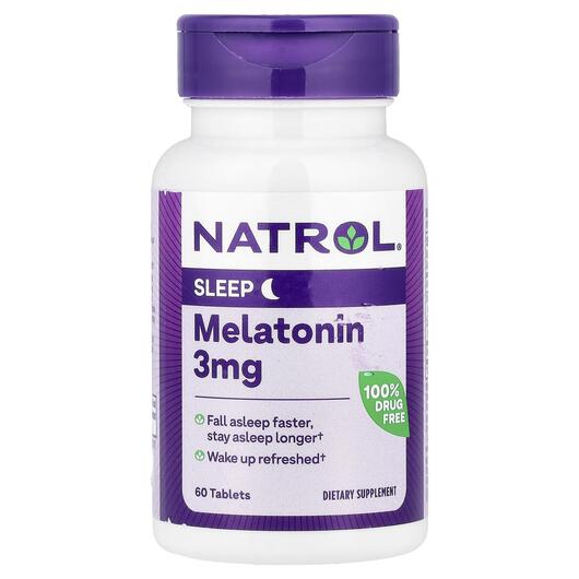 Основное фото товара Natrol, Мелатонин, Melatonin 3 mg, 60 таблеток