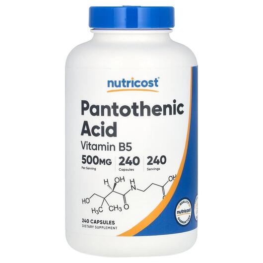 Основное фото товара Pantothenic Acid Vitamin, Витамин B5 Пантотеновая кислота, 240 ка