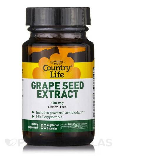 Основное фото товара Grape Seed Extract 100 mg, Экстракт виноградных косточек, 50 капс