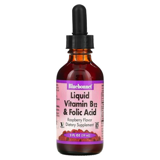 Основное фото товара Жидкий B-12 и фолиевая кислота, Liquid Vitamin B-12, 59 мл