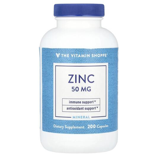 Основное фото товара TheVitaminShoppe, Цинк, Zinc 50 mg, 200 капсул
