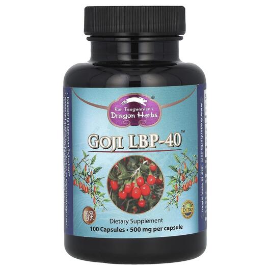 Основное фото товара Dragon Herbs, Травяные добавки, Goji LBP-40 500 mg, 100 капсул
