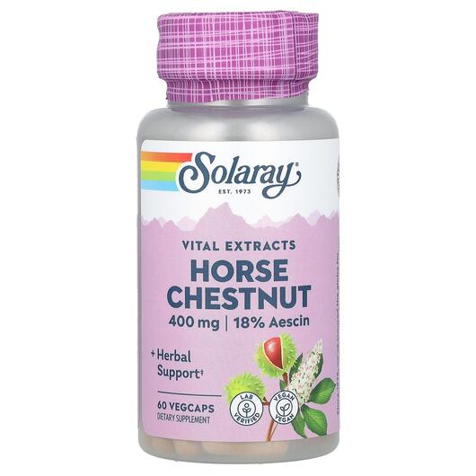 Основное фото товара Конский каштан, Vital Extracts Horse Chestnut 400 mg, 60 капсул