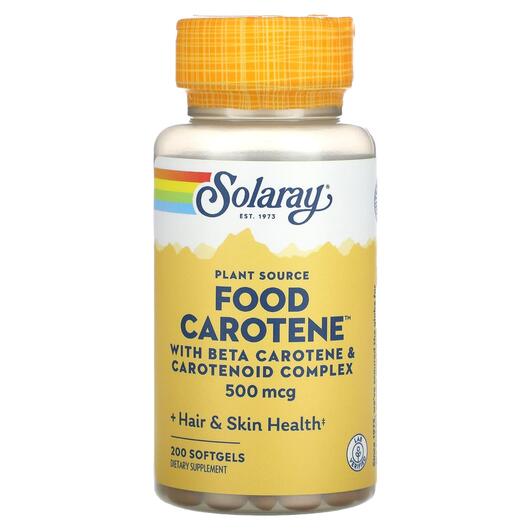 Основное фото товара Витамин А Ретинол, Plant Source Food Carotene 500 mcg, 200 капсул