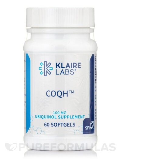 Основное фото товара Klaire Labs, Коэнзим CoQ10, CoQH 100 mg, 60 капсул