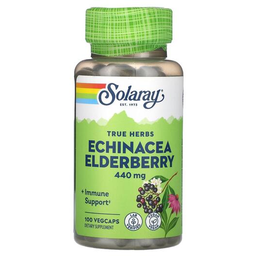 Основное фото товара Эхинацея, True Herbs Echinacea Elderberry 440 mg, 100 капсул