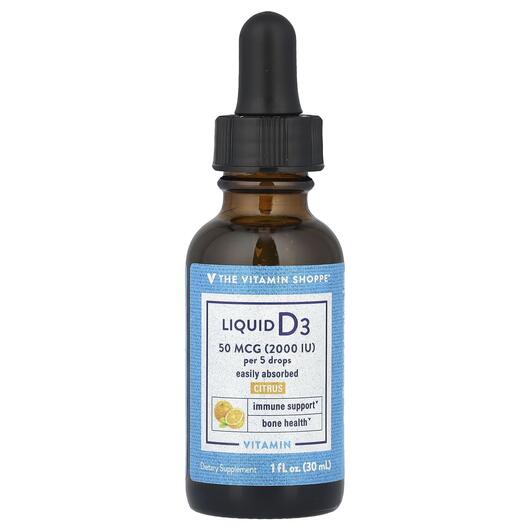 Основное фото товара Витамин D3, Liquid Vitamin D3 Citrus 50 mcg 2000 IU, 30 мл