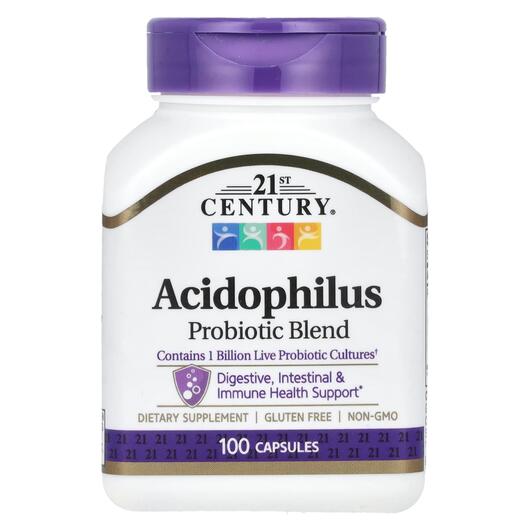 Основное фото товара 21st Century, Ацидофилус, Acidophilus Probiotic Blend, 100 капсул