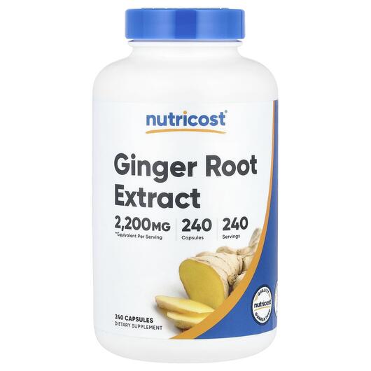 Основное фото товара Nutricost, Корень Имбиря, Ginger Root Extract 2200 mg, 240 капсул