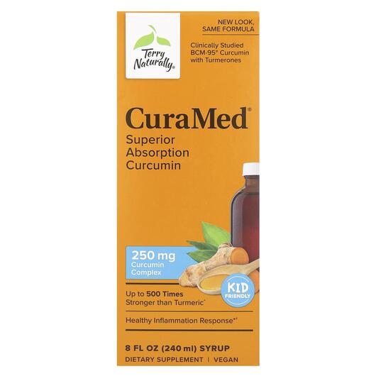 Основное фото товара CuraMed Syrup Superior Absorption Curcumin 250 mg, Куркумин, 240 