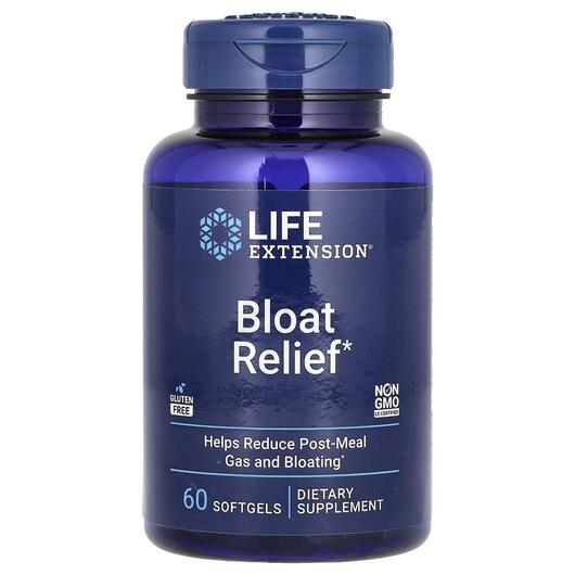 Основное фото товара Life Extension, Облегчение вздутия, Bloat Relief, 60 капсул