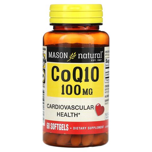 Основное фото товара Mason, Коэнзим CoQ10, Co Q10 100 mg, 60 капсул